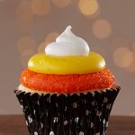 Orange Yellow and White Candy Corn Decorated Cupcakes from Cake Mate for Halloween